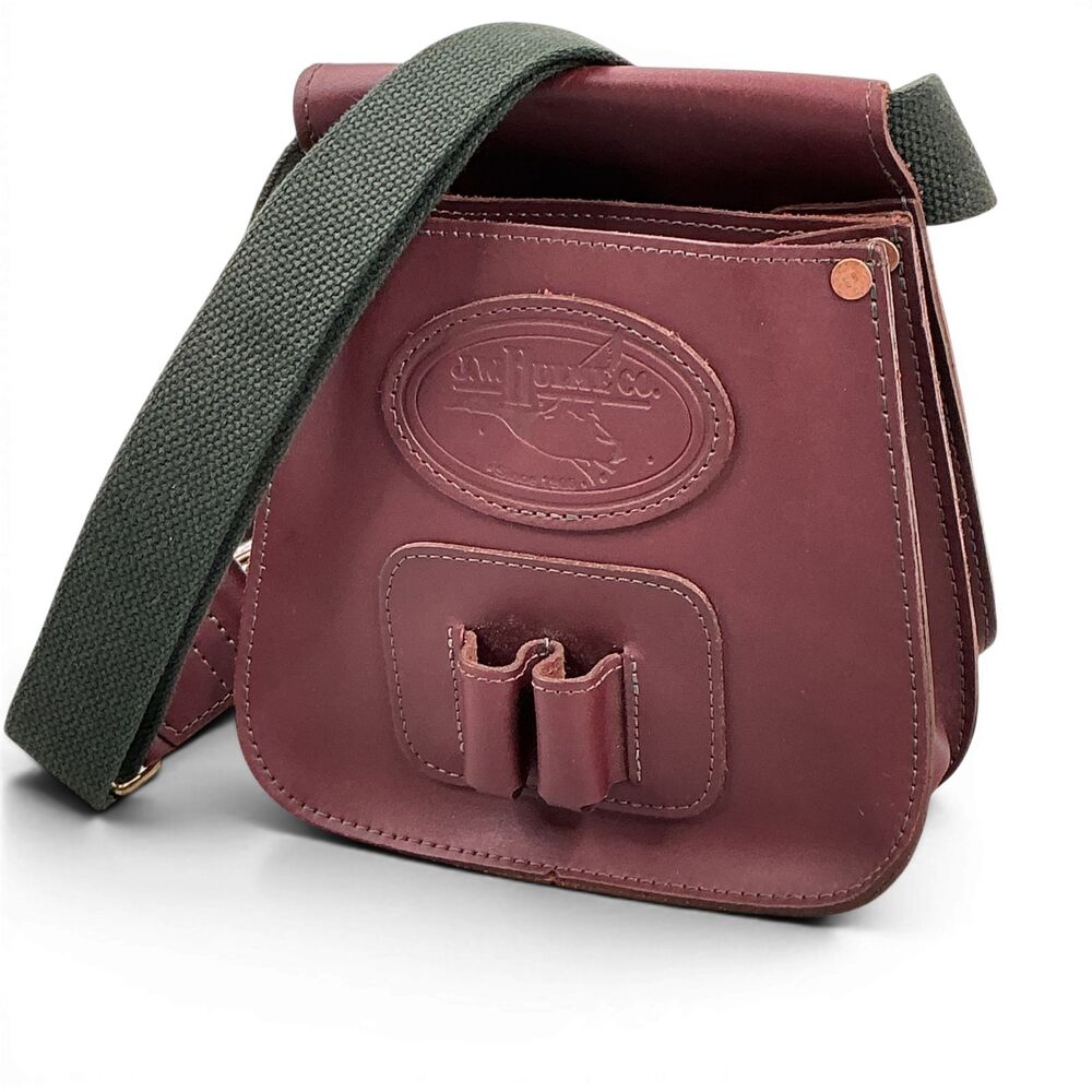 J.W Hulme Leather Shooting Shell Pouch Hunting Cartridge Bag Oxblood USA Vintage
